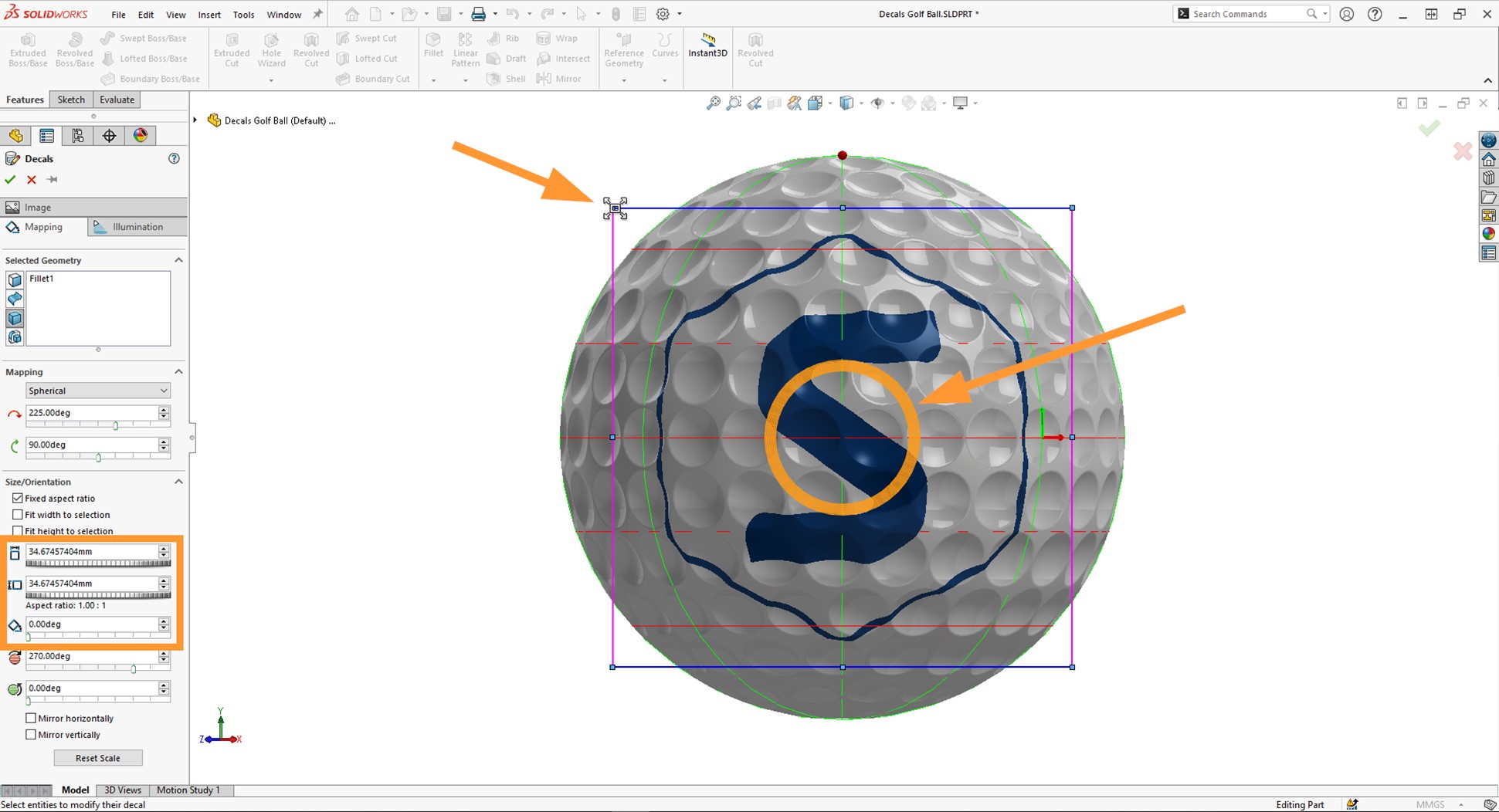 How to Add Decals to Spheres in SOLIDWORKS